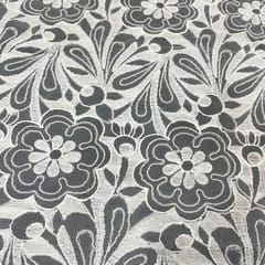 White Colour Net Embroidered Fabric