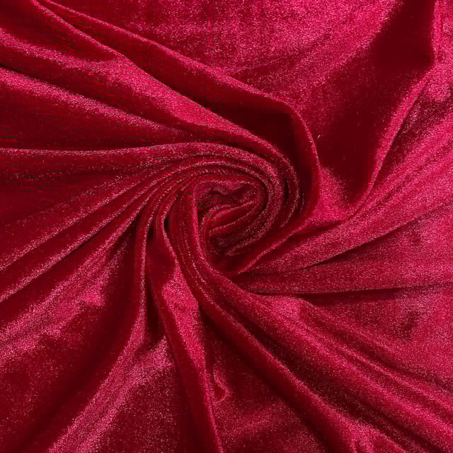Red Colour Lycra Velvet Fabric