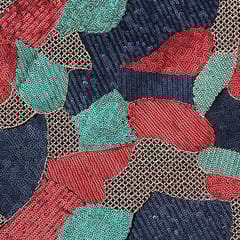 Red Colour Net Embroidered Fabric