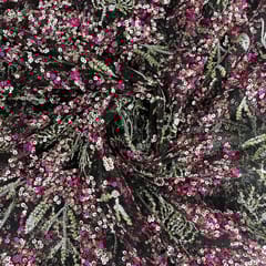 Multi Colour Net Embroidered Fabric