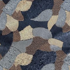 Blue Colour Net Embroidered Fabric