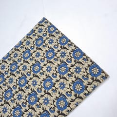 Off White Colour Cambric Cotton Kalamkari Printed Fabric