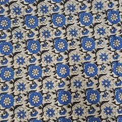 Off White Colour Cambric Cotton Kalamkari Printed Fabric