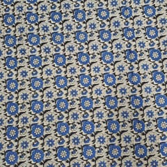 Off White Colour Cambric Cotton Kalamkari Printed Fabric