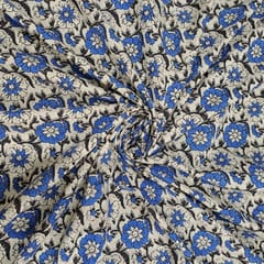 Off White Colour Cambric Cotton Kalamkari Printed Fabric