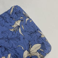 Sky Blue Colour Rayon Printed Fabric