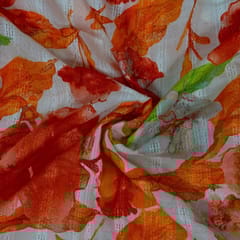Multi Colour Viscose Cotton Dobby Printed Fabric