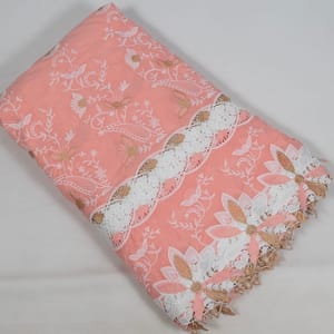 Gajree Colour Cotton Embroidered Fabric