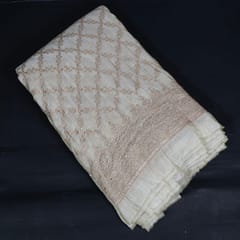 Dyeable Tissue Uppada Embroidered Fabric