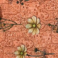 Yellow Colour Semi Chanderi Printed Fabric