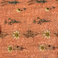 Yellow Colour Semi Chanderi Printed Fabric