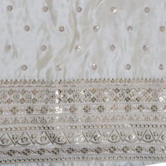 Dyeable Uppada Silk Tissue Embroidered Fabric