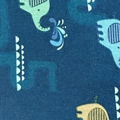 Blue Colour Rayon Printed Fabric