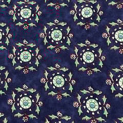 Navy Blue Colour Rayon Printed Fabric