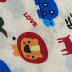 Peach Colour Rayon Printed Fabric