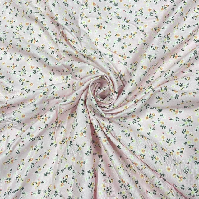 Light Pink Colour Rayon Printed Fabric