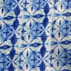 Blue Colour Crepe Printed Fabric