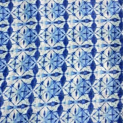 Blue Colour Crepe Printed Fabric