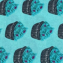 Blue Colour Rayon Printed Fabric