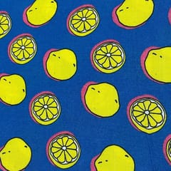 Blue Colour Rayon Printed Fabric