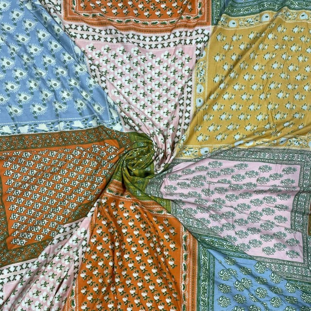 Multi Colour Rayon Printed Fabric