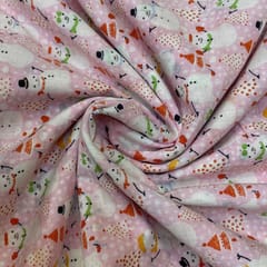 Light Pink Colour Cotton Voil Printed Fabric