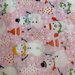 Light Pink Colour Cotton Voil Printed Fabric