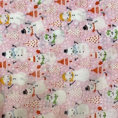 Light Pink Colour Cotton Voil Printed Fabric