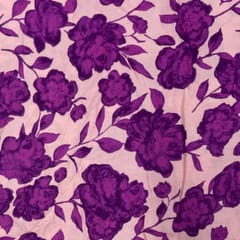 Peach Colour Rayon Printed Fabric