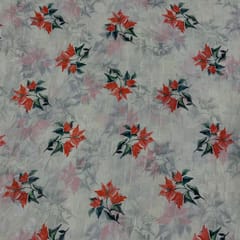 Green Colour Pure Silk Checknet Printed Fabric