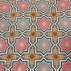 Multi Colour Pure Matka Silk Printed Fabric