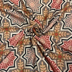 Multi Colour Pure Matka Silk Printed Fabric