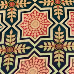 Beige Colour Pure Matka Silk Printed Fabric