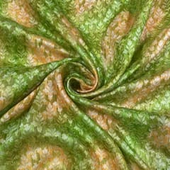 Yellow Colour Pure Chanderi Silk Self Printed Fabric