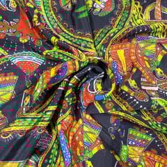 Multi Colour Crepe Printed Fabric