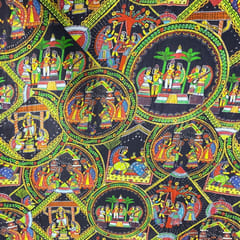 Multi Colour Crepe Printed Fabric