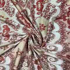 Maroon Colour Crepe Printed Fabric