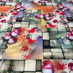 Multi Colour Crepe Printed Fabric