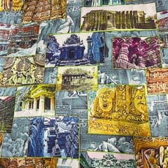 Multi Colour Crepe Printed Fabric