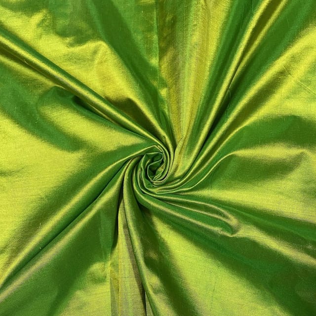 Green Colour Two Tone Pure Silk Fabric