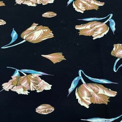 Black Colour Corduroy Printed Fabric