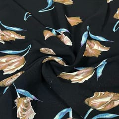 Black Colour Corduroy Printed Fabric