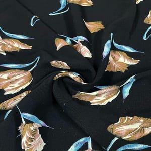 Black Colour Corduroy Printed Fabric