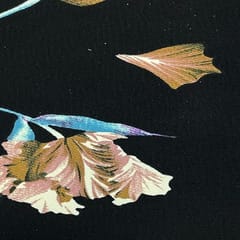 Black Colour Corduroy Printed Fabric