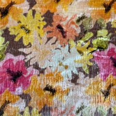 Multi Colour Shimmer Velvet Printed Fabric