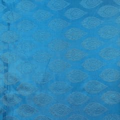 Blue Colour Pure Tanschui Silk Fabric