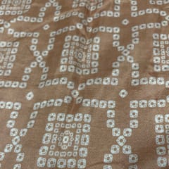Peach Colour Pure Habutai Silk Printed Fabric
