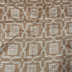 Peach Colour Pure Habutai Silk Printed Fabric