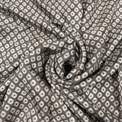 Light Brown Colour Pure Habutai Silk Printed Fabric