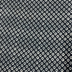 Black Colour Pure Habutai Silk Printed Fabric